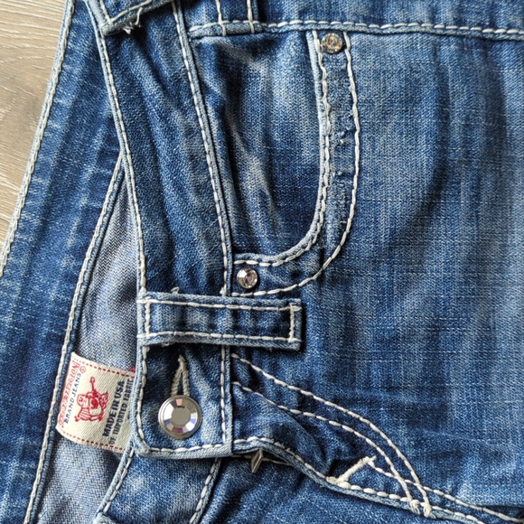 True religion light wash rhinestone straight jeans size 25 - Picture 5 of 13